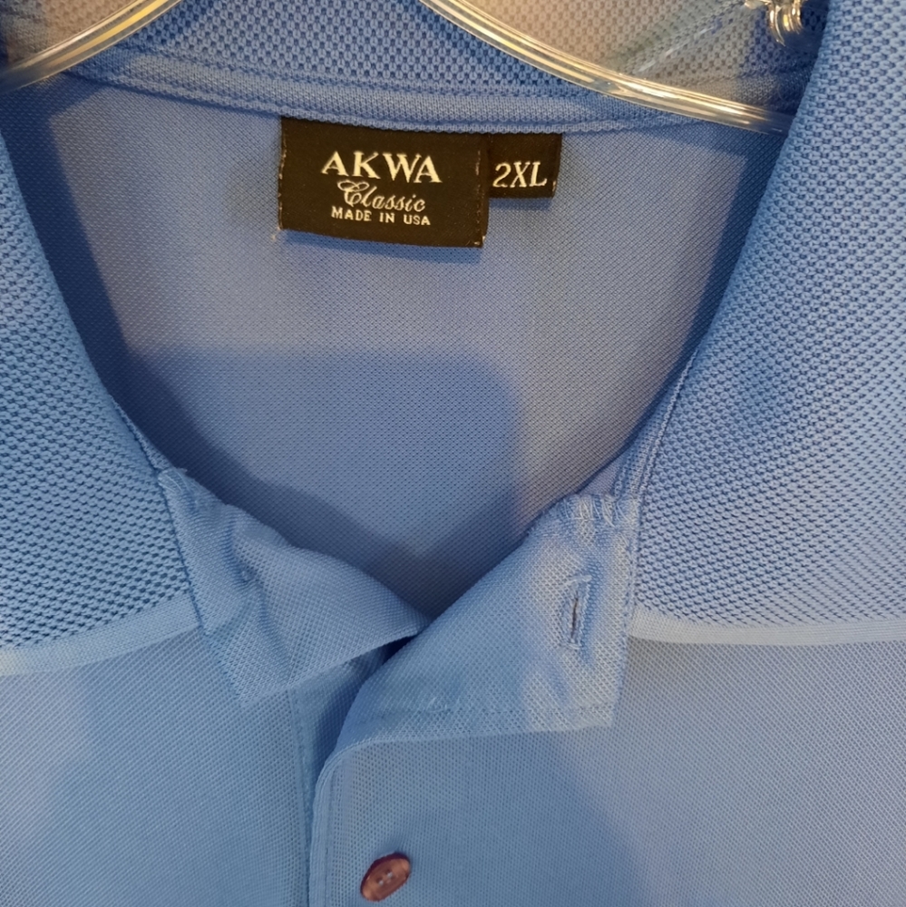Blue Silky Jersey Polo Golf Shirt - Picture 5 of 10